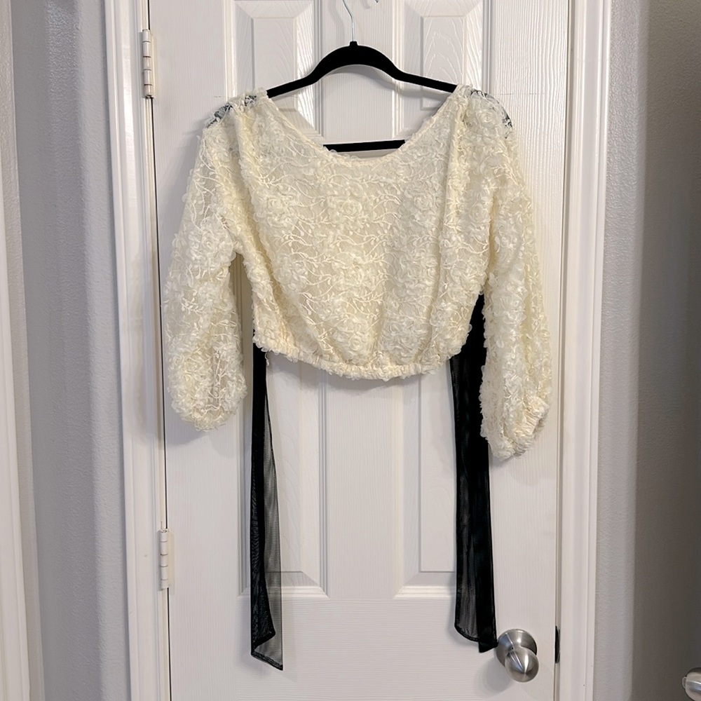 Zara lacy tie back top